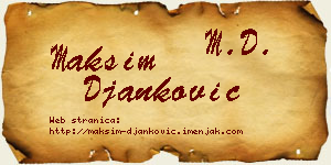 Maksim Đanković vizit kartica